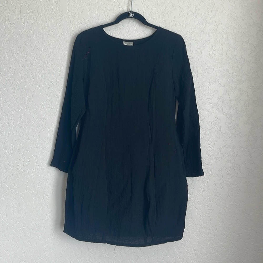 Niche Nilgun Derman Black Long Sleeve Lantern Dress dress size Small